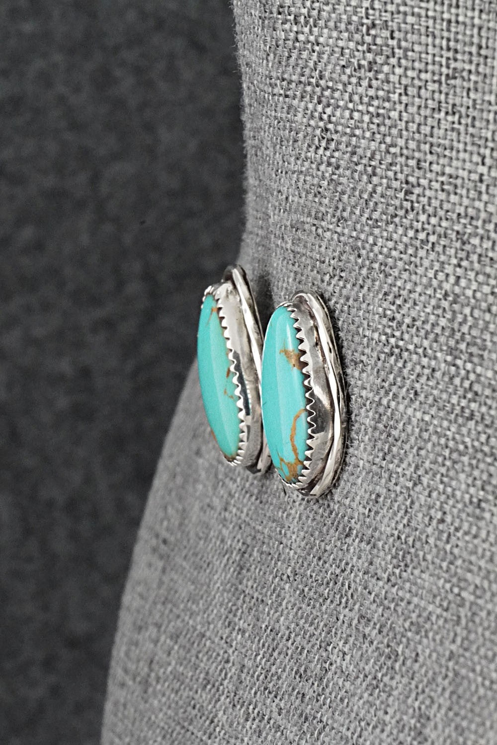 Turquoise & Sterling Silver Earrings - Ernest Hawthorne