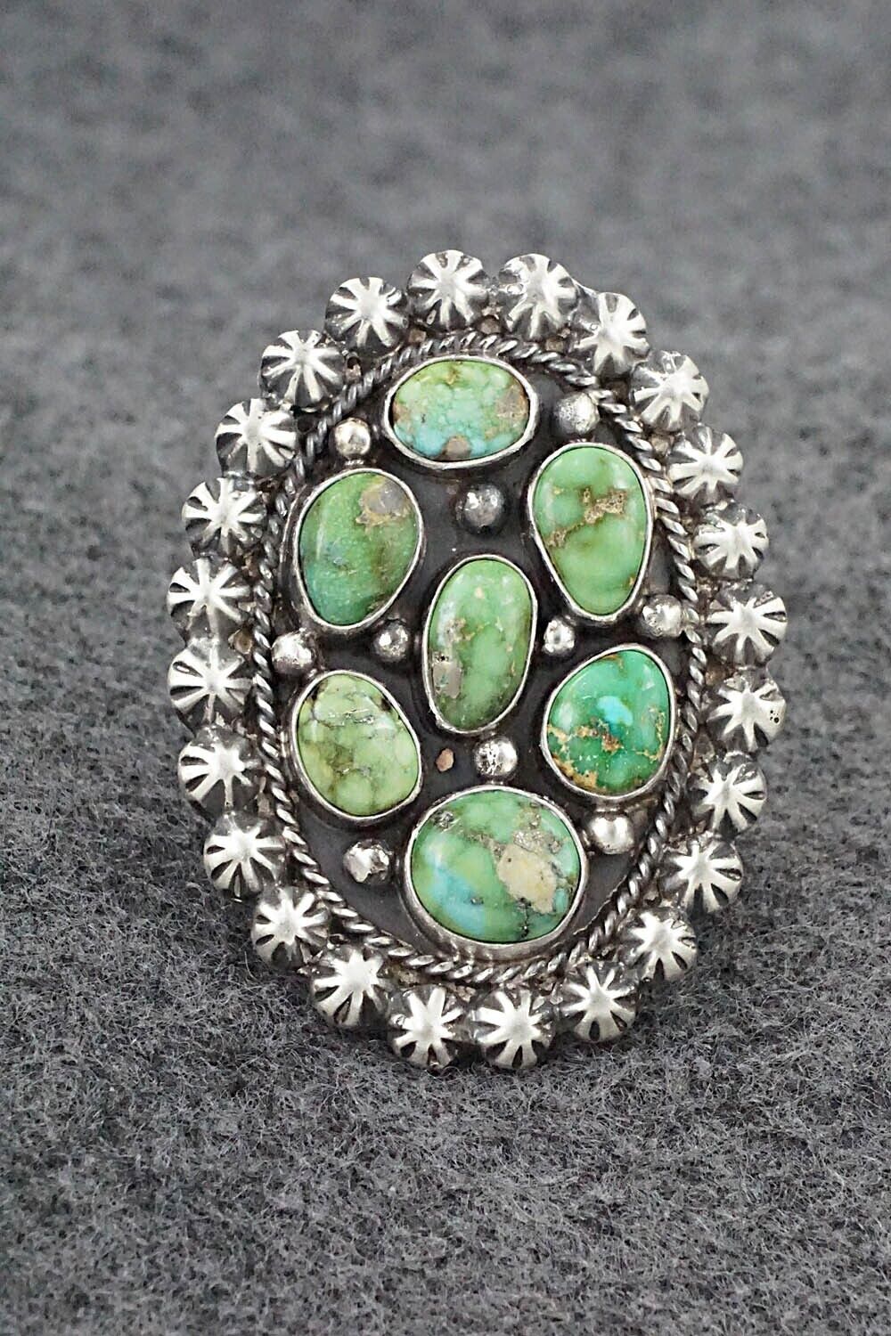 Turquoise & Sterling Silver Ring - Samuel Yellowhair - Size 8.5