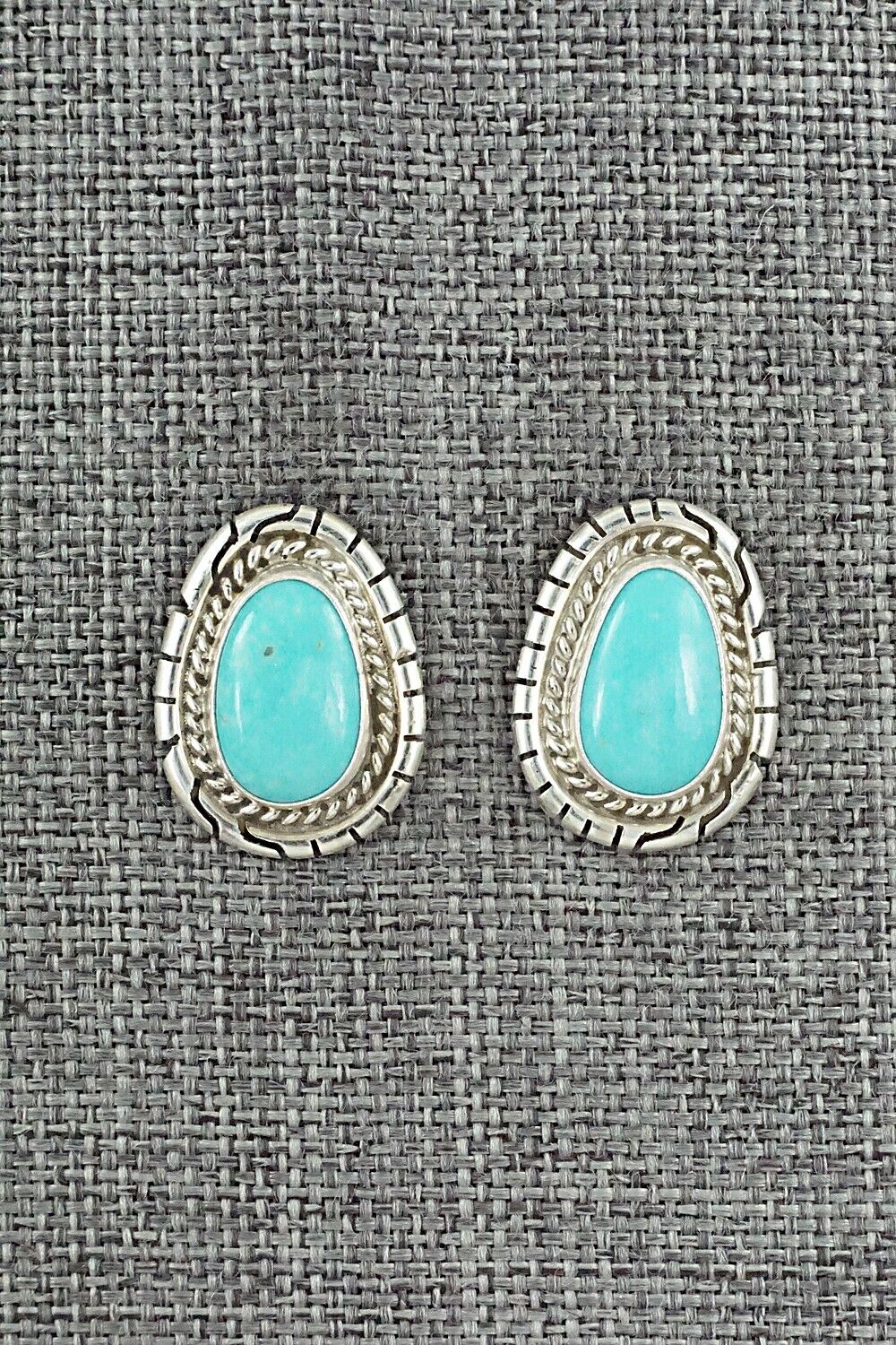 Turquoise & Sterling Silver Earrings - Peggy Skeets