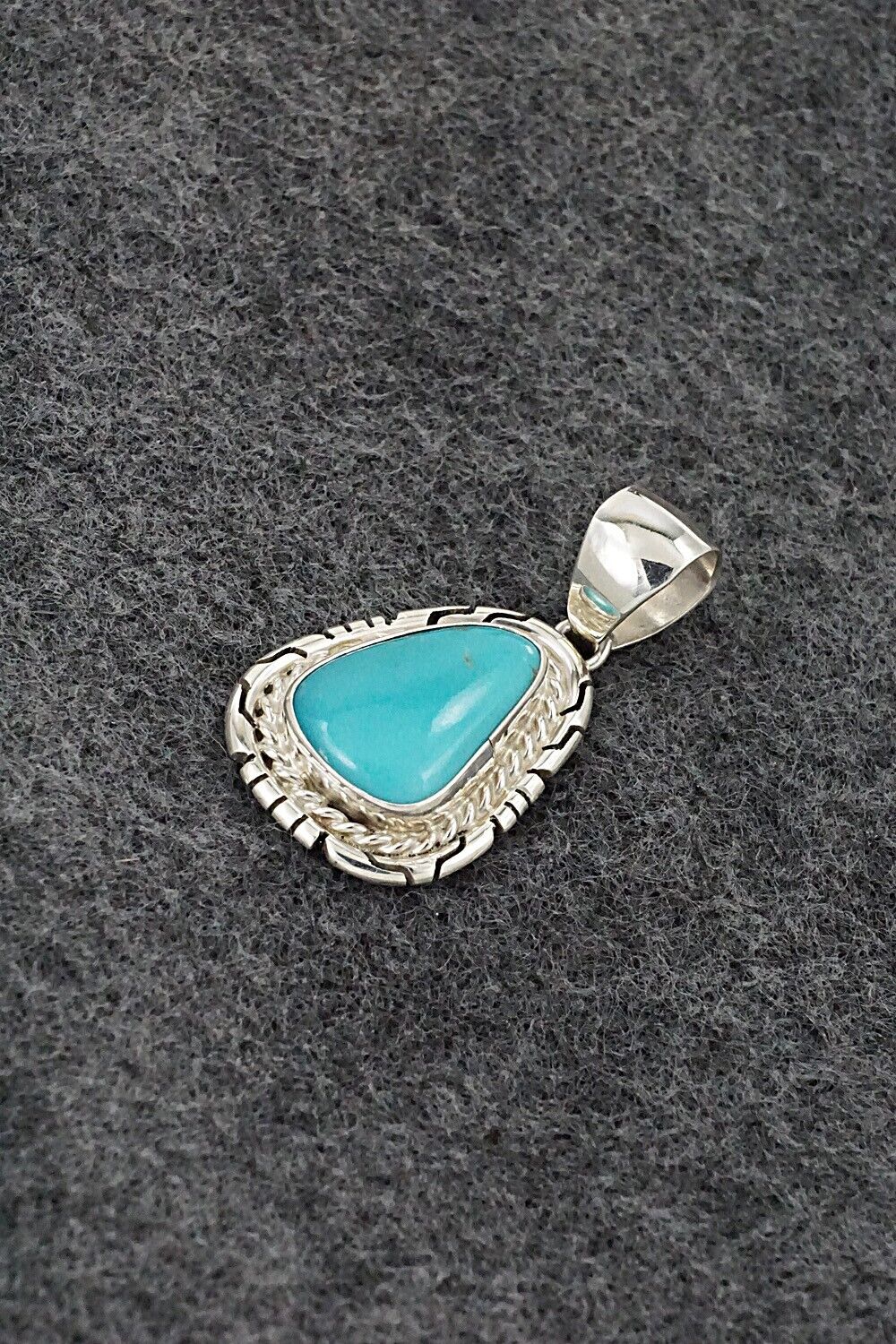 Turquoise & Sterling Silver Pendant - Johnny Frank