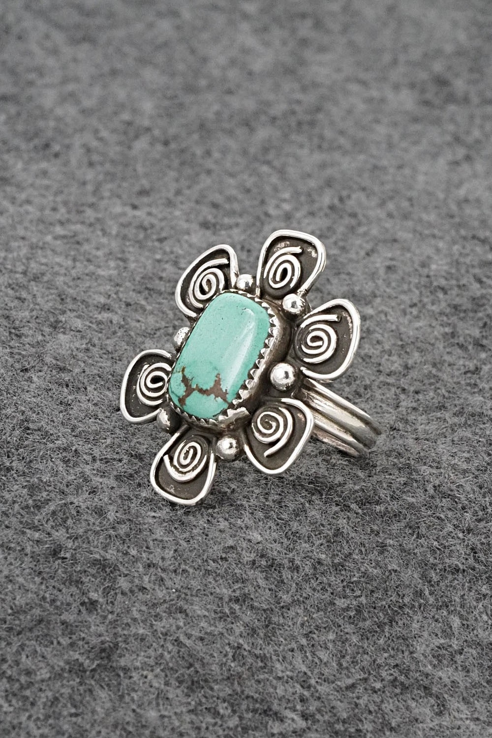 Turquoise & Sterling Silver Ring - Priscilla Reeder - Size 10