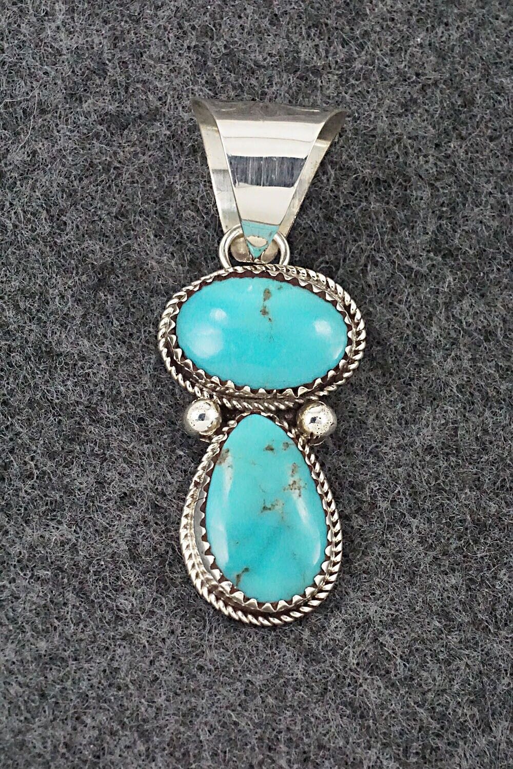 Turquoise & Sterling Silver Pendant - Ernest Hawthorne