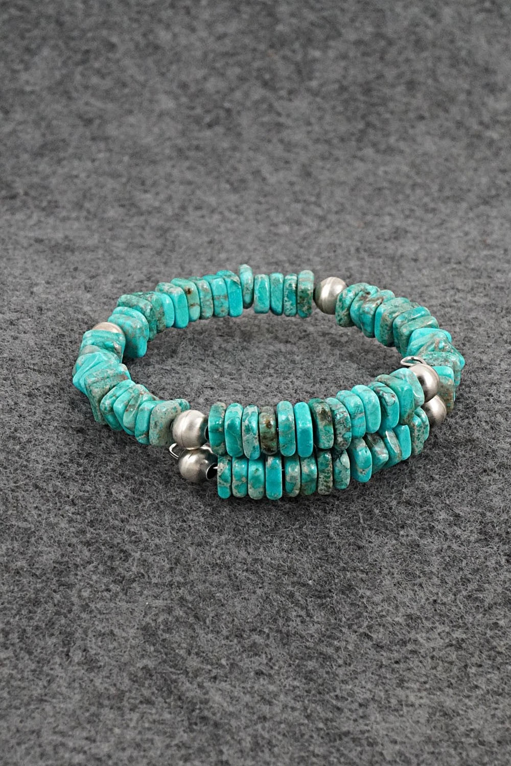 Turquoise & Sterling Silver Bracelet - Doreen Jake