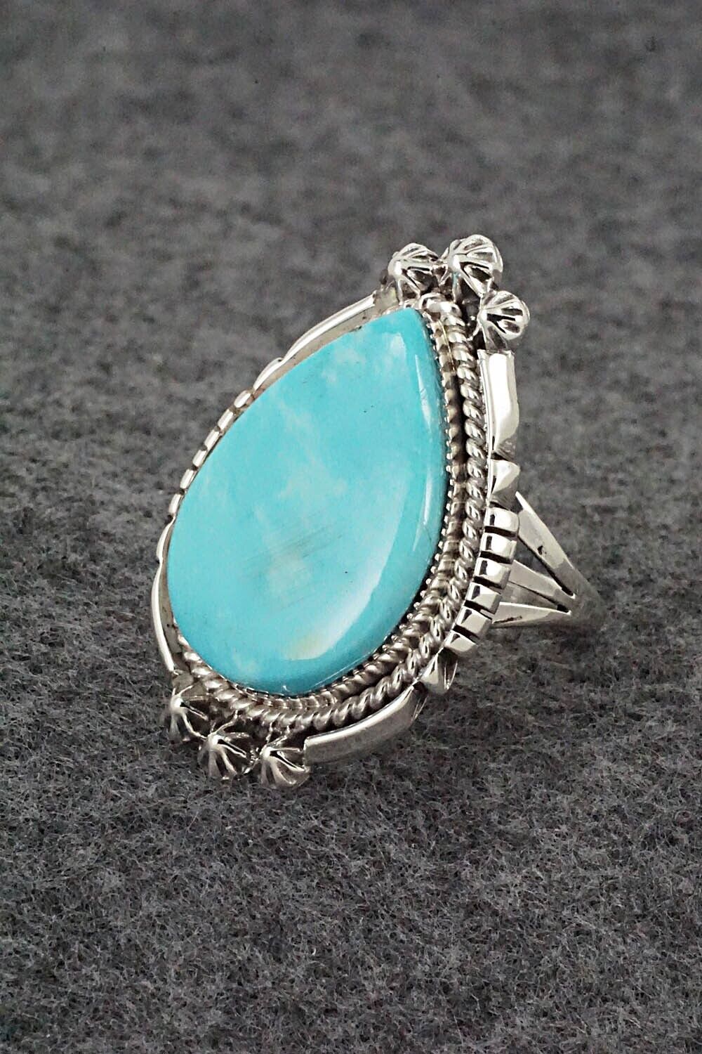Turquoise & Sterling Silver Ring - Andrew Vandever - Size 9