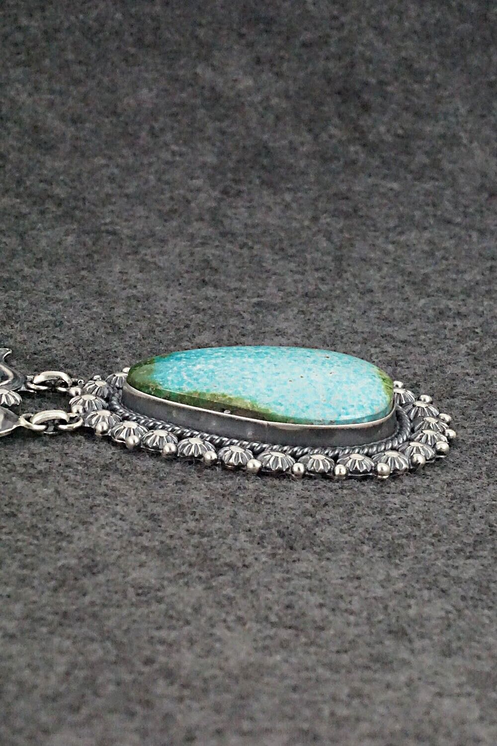 Turquoise & Sterling Silver Pendant - Raymond Delgarito