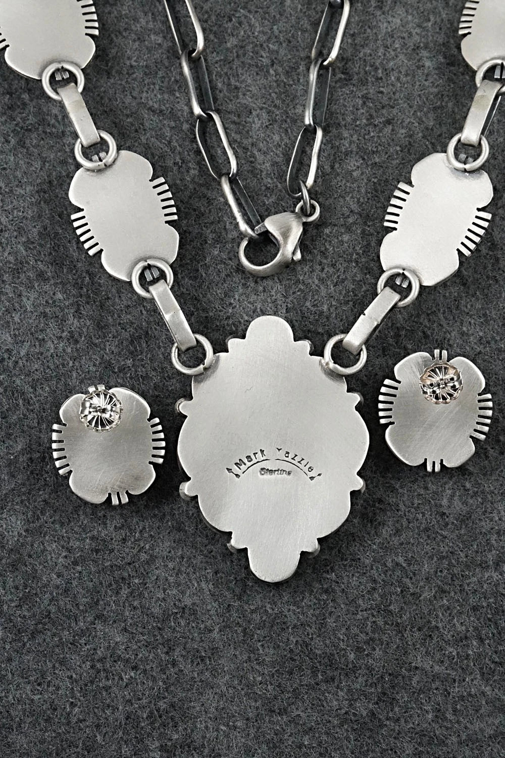 Turquoise & Sterling Silver Necklace and Earrings Set - Mark Yazzie