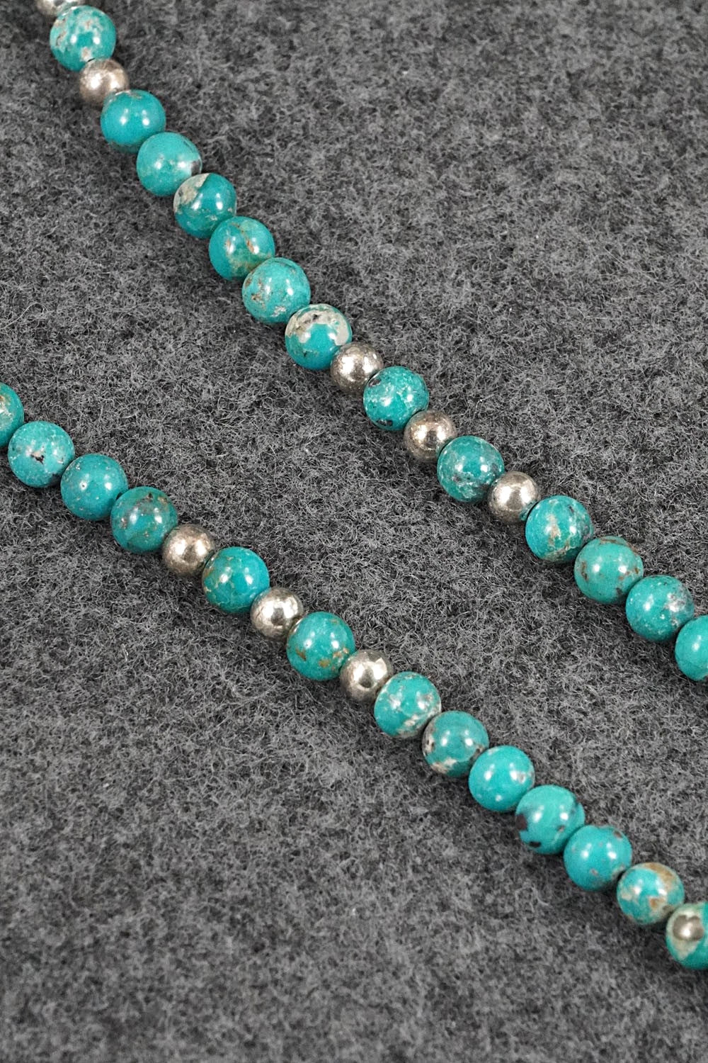 Turquoise & Sterling Silver Necklace 18" - Doreen Jake