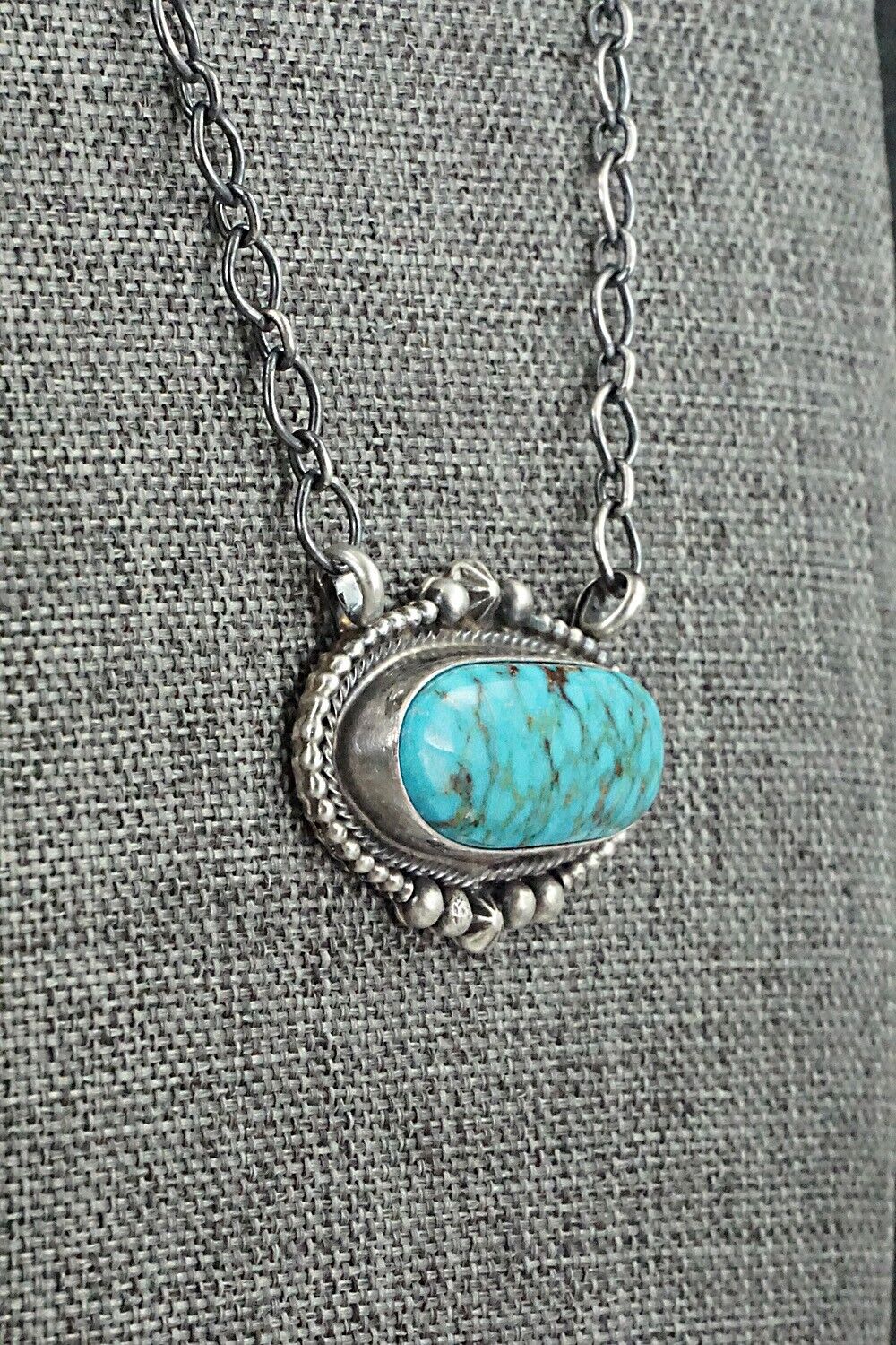 Turquoise & Sterling Silver Necklace - Randy Billy