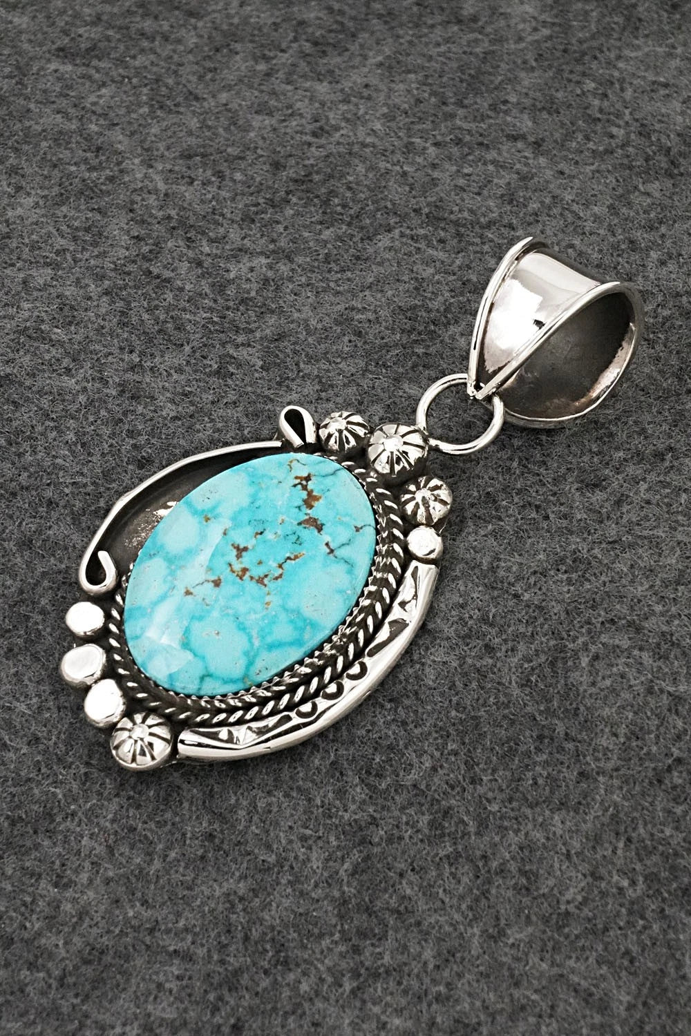 Turquoise & Sterling Silver Pendant - Phil Nez