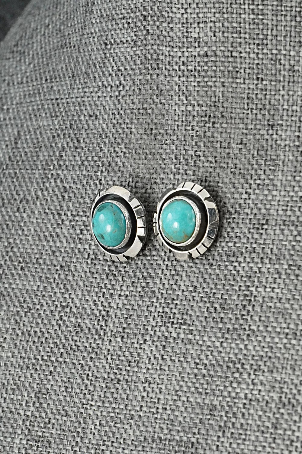 Turquoise & Sterling Silver Earrings - Amos Begay