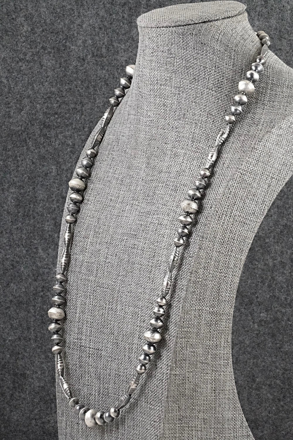 Sterling Silver Navajo Pearl Necklace 24" - Vintage