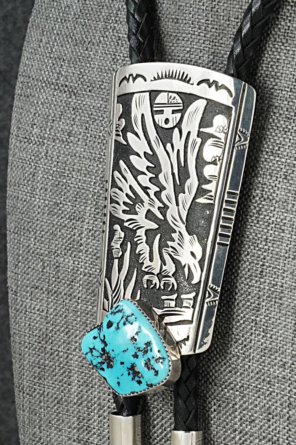 Turquoise & Sterling Silver Bolo Tie - Richard Singer