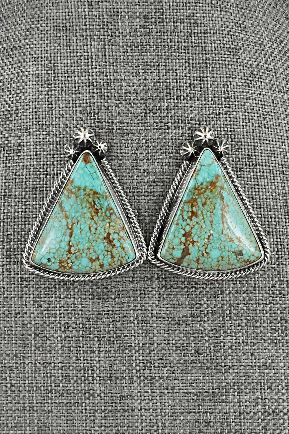 Turquoise & Sterling Silver Necklace and Earrings Set - Darrin Livingston