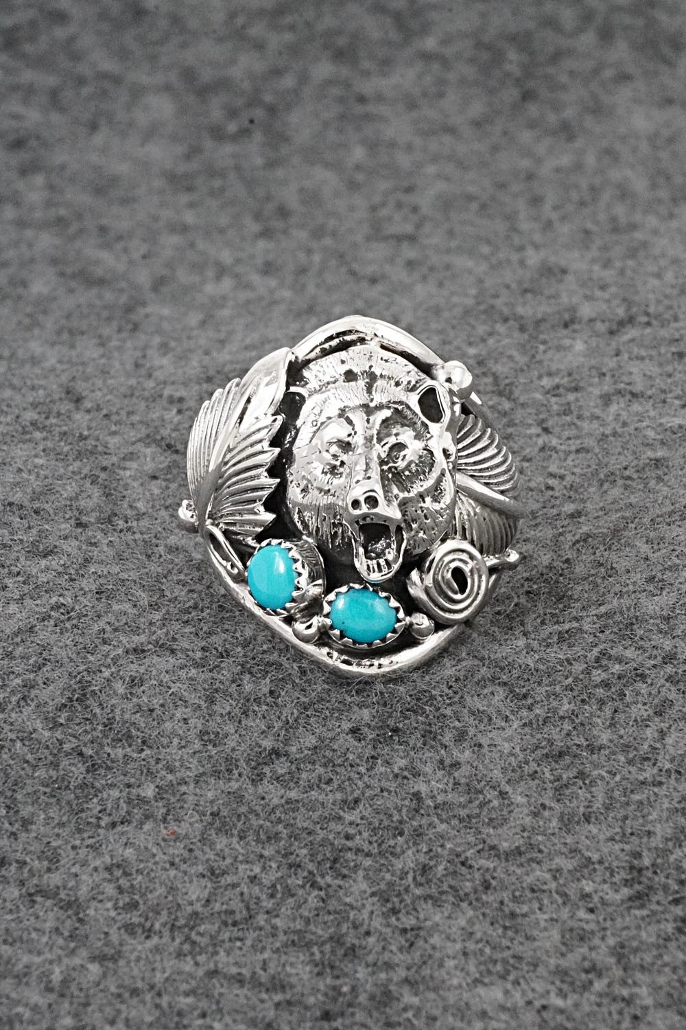 Turquoise & Sterling Silver Ring - Darrell Morgan - Size 12
