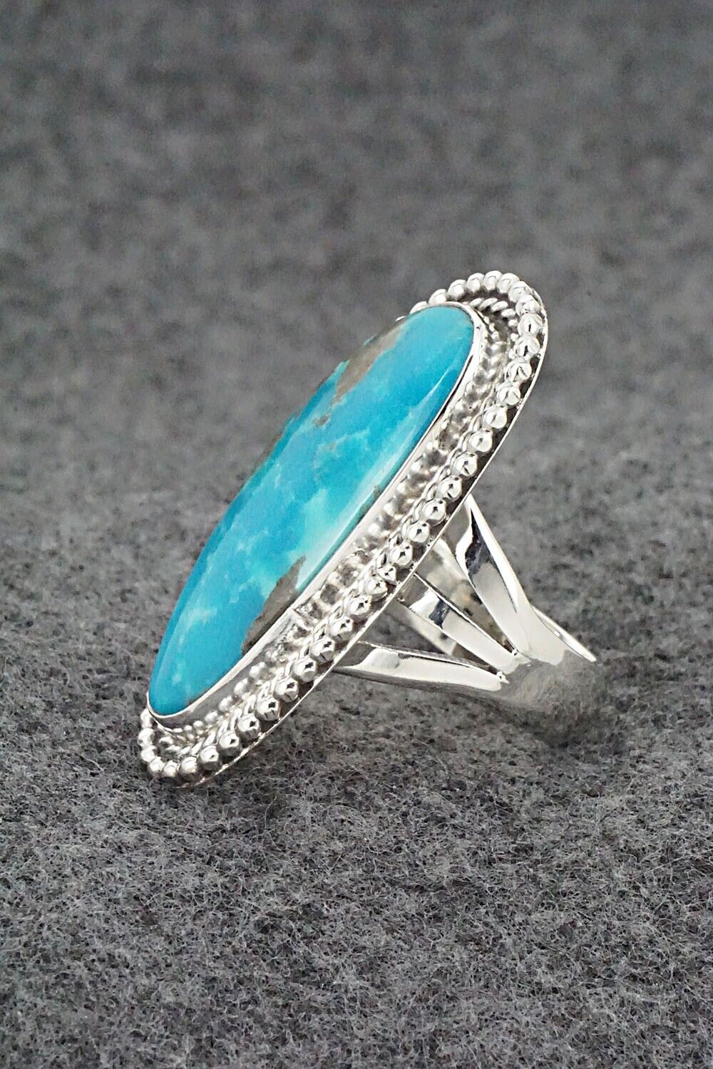 Turquoise & Sterling Silver Ring - Andrew Vandever - Size 8.75