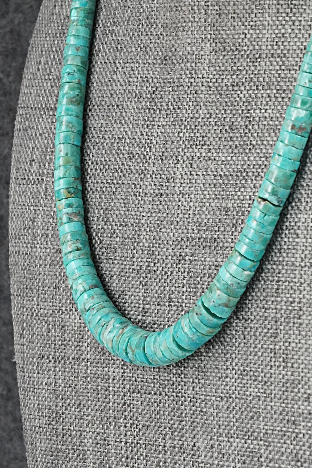 Turquoise & Sterling Silver Necklace 18" - Doreen Jake