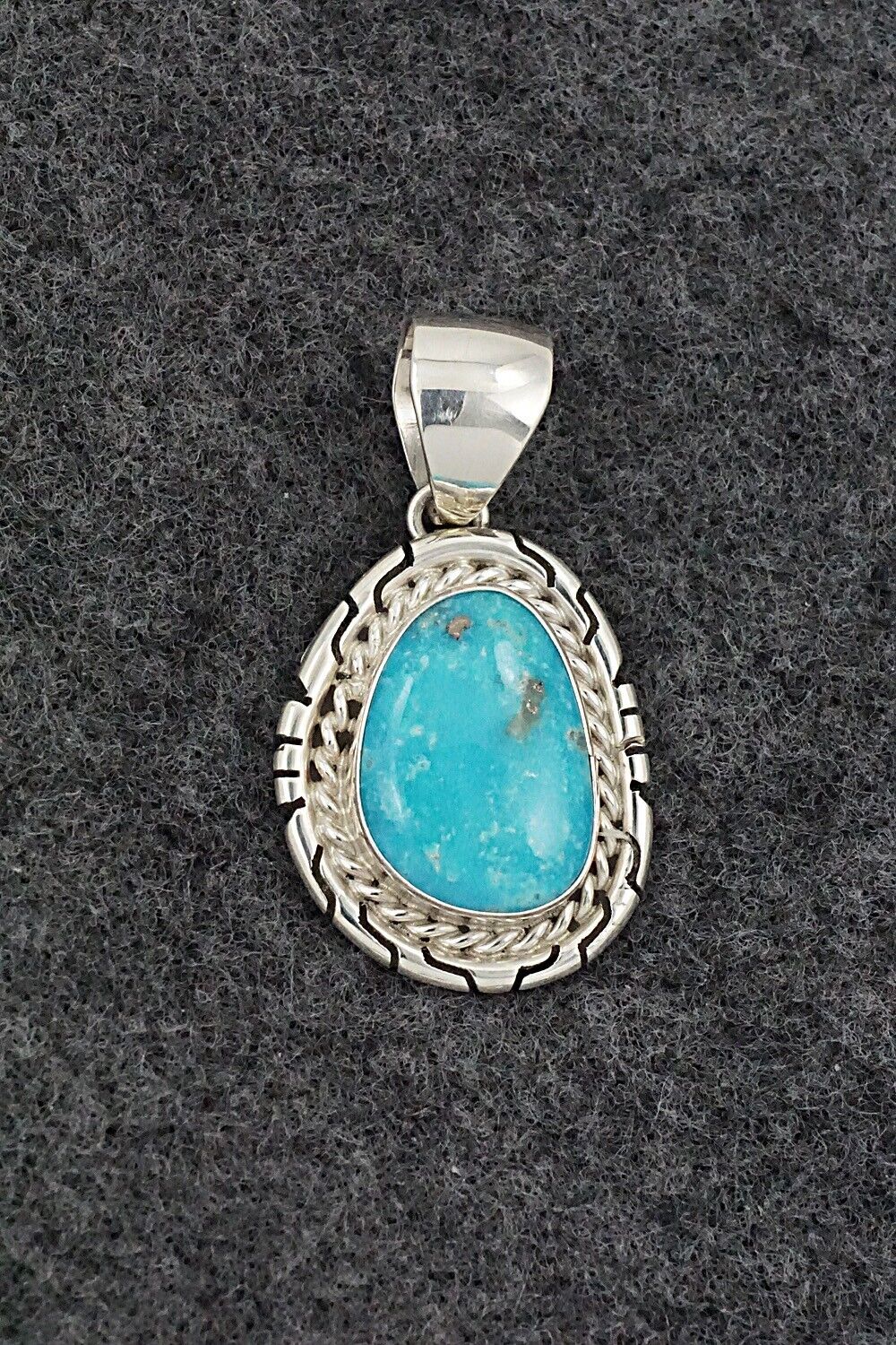 Turquoise & Sterling Silver Pendant - Johnny Frank