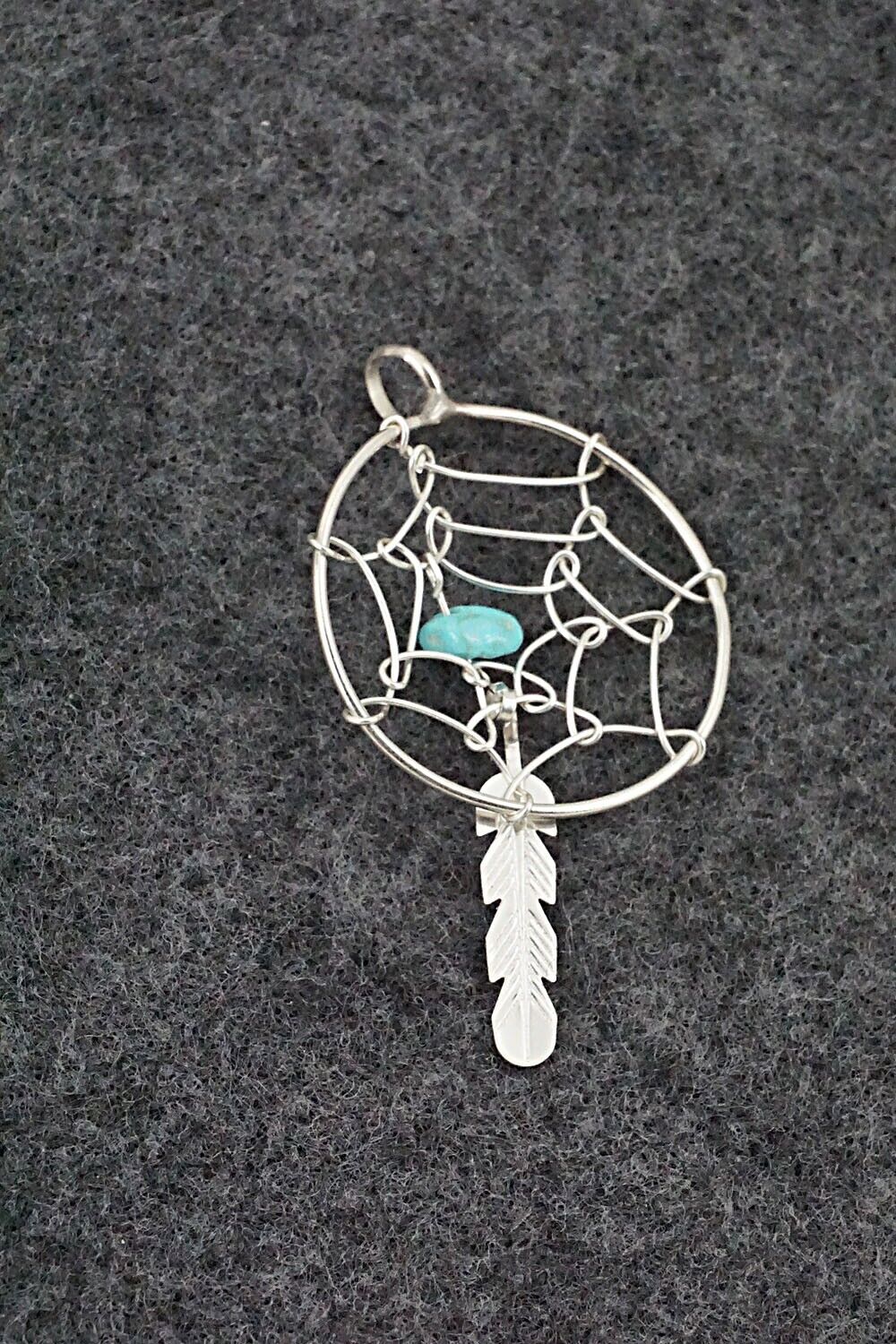 Turquoise and Sterling Silver Pendant - Helena Yazzie