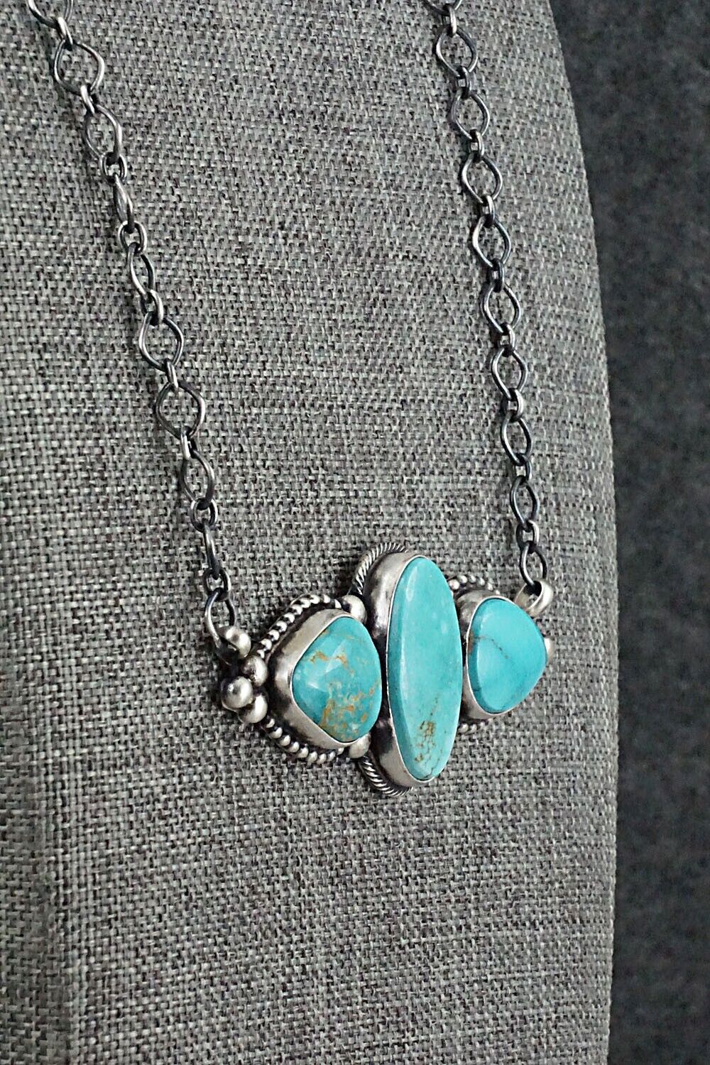 Turquoise & Sterling Silver Necklace - Darrin Livingston