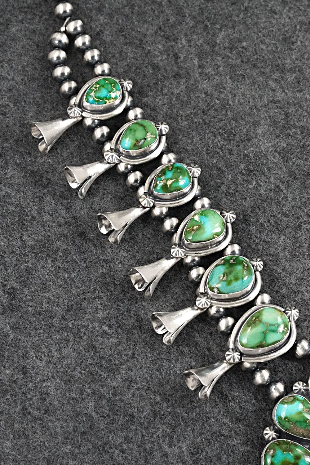 Turquoise & Sterling Silver Squash Blossom Set - Darrin Livingston