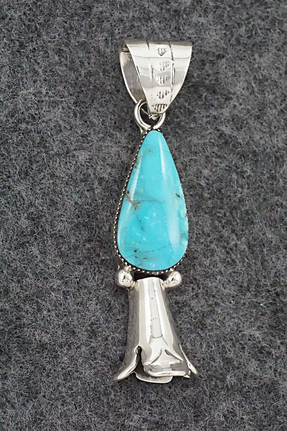 Turquoise & Sterling Silver Blossom Pendant - Dorothy Lee