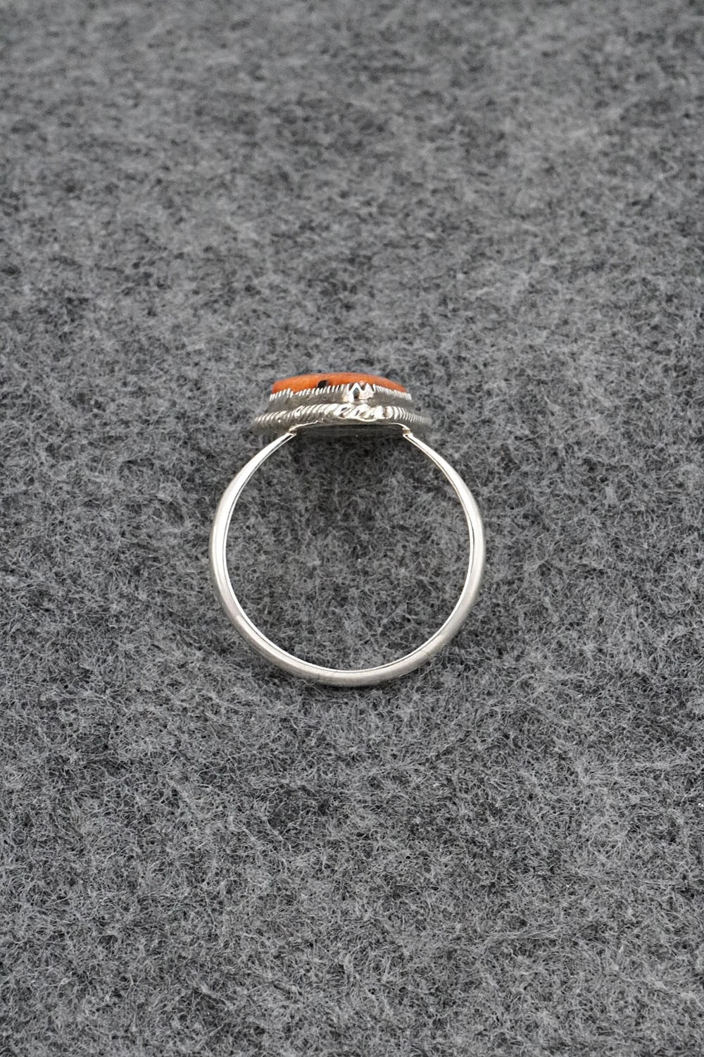 Spiny Oyster & Sterling Silver Ring - Darius Arviso - Size 8.25