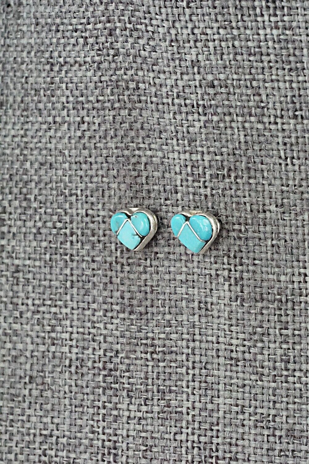 Turquoise & Sterling Silver Inlay Earrings - Linda Chavez