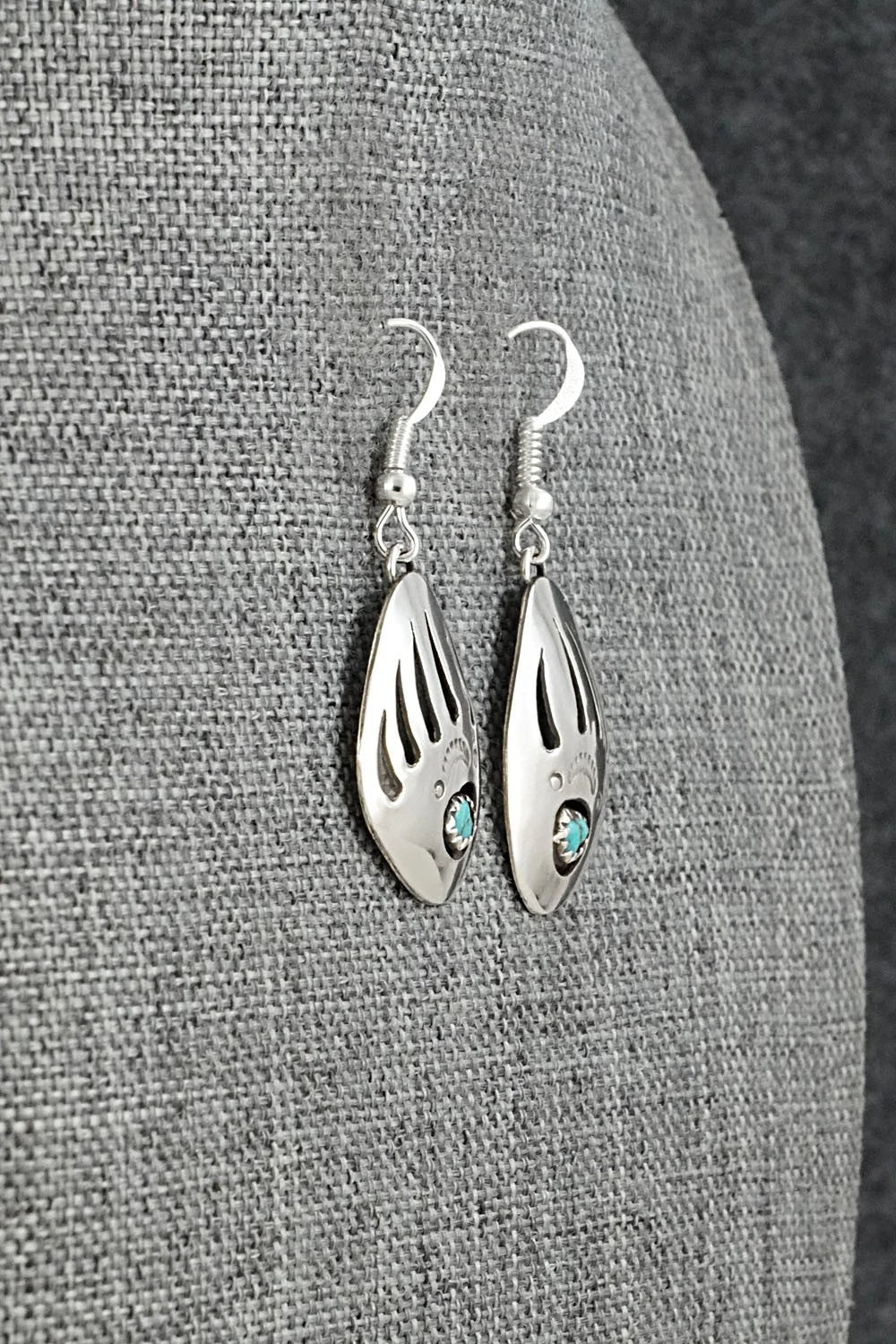 Turquoise & Sterling Silver Earrings - Ervin Begay