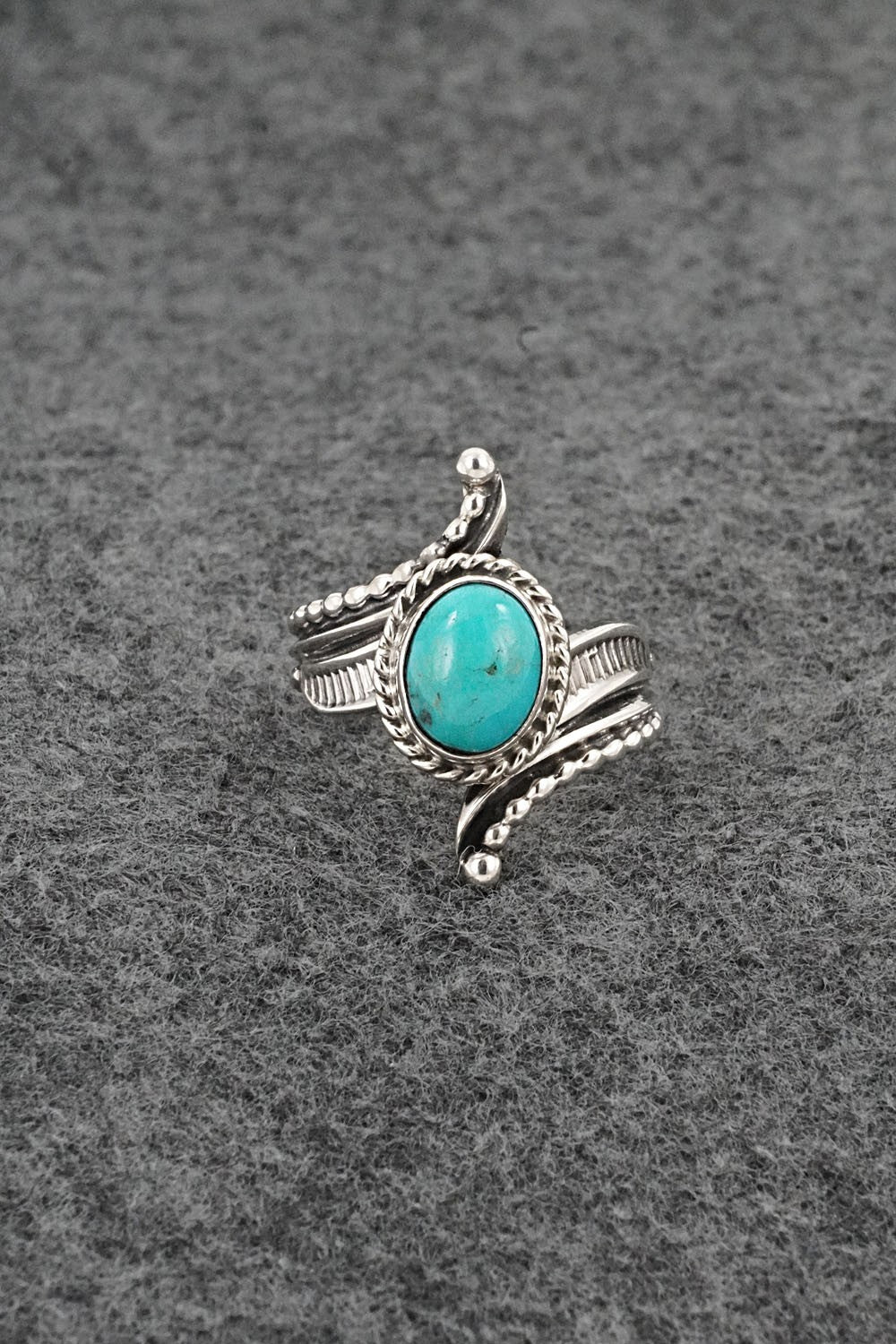 Turquoise & Sterling Silver Ring - Thomas Yazzie - Size 6.75
