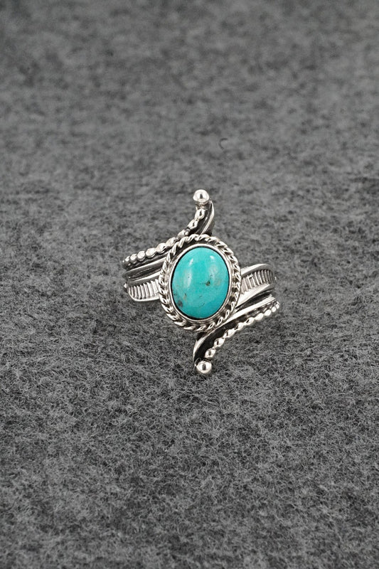 Turquoise & Sterling Silver Ring - Thomas Yazzie - Size 6.75