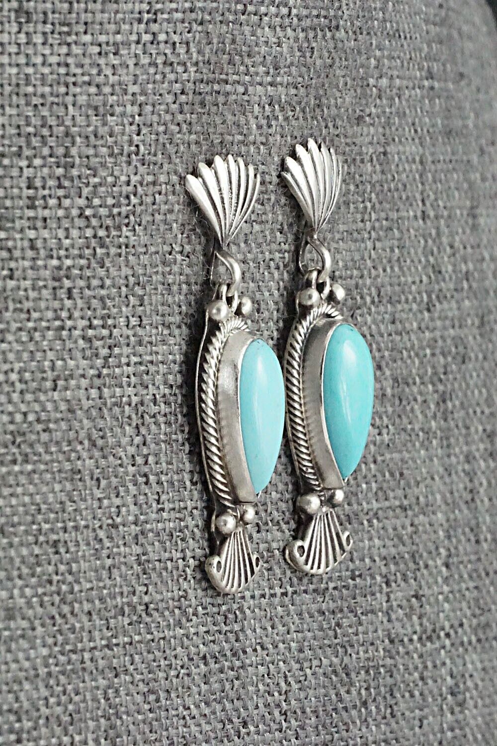 Turquoise & Sterling Silver Earrings - Verley Betone