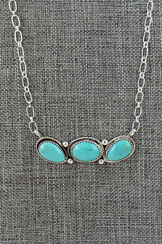 Turquoise & Sterling Silver Necklace - Ernest Hawthorne