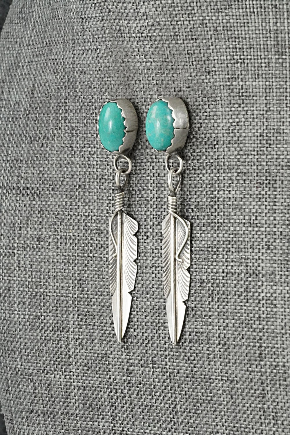 Turquoise & Sterling Silver Earrings - Chris Charley