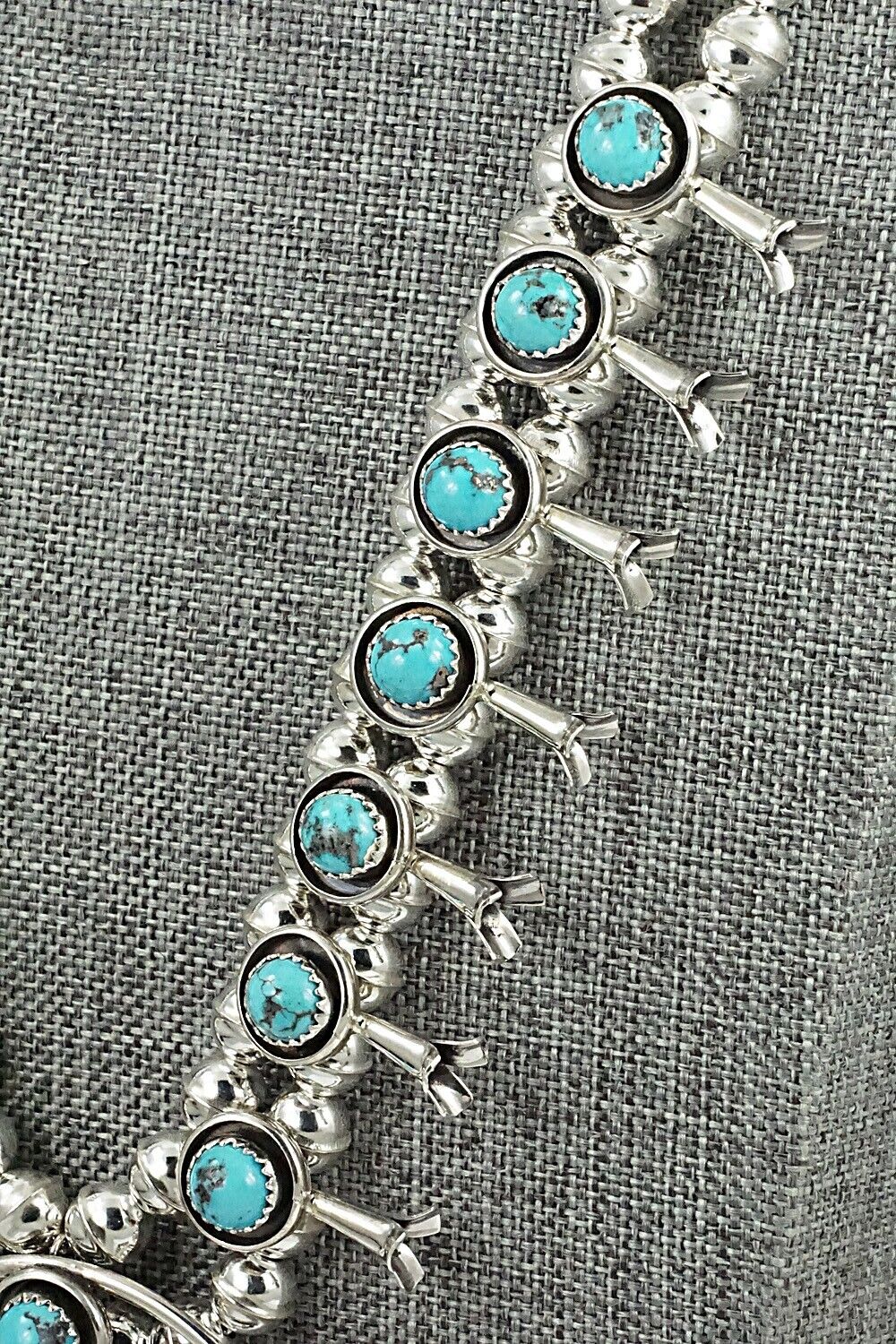 Turquoise & Sterling Silver Squash Blossom Set - Phil Garcia