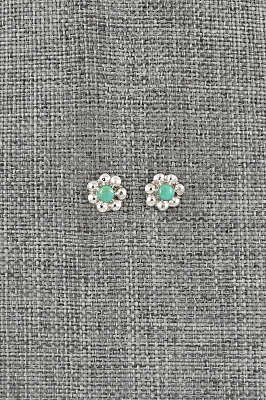 Turquoise and Sterling Silver Earrings - Ronald Yatsattie