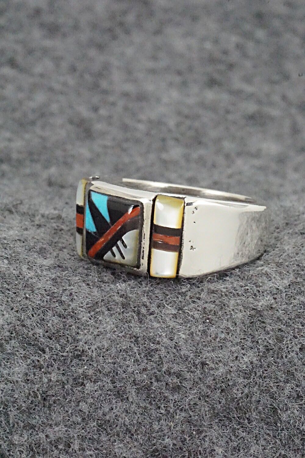 Multi Stone & Sterling Silver Ring - Leslie Lamy - Size 9.5