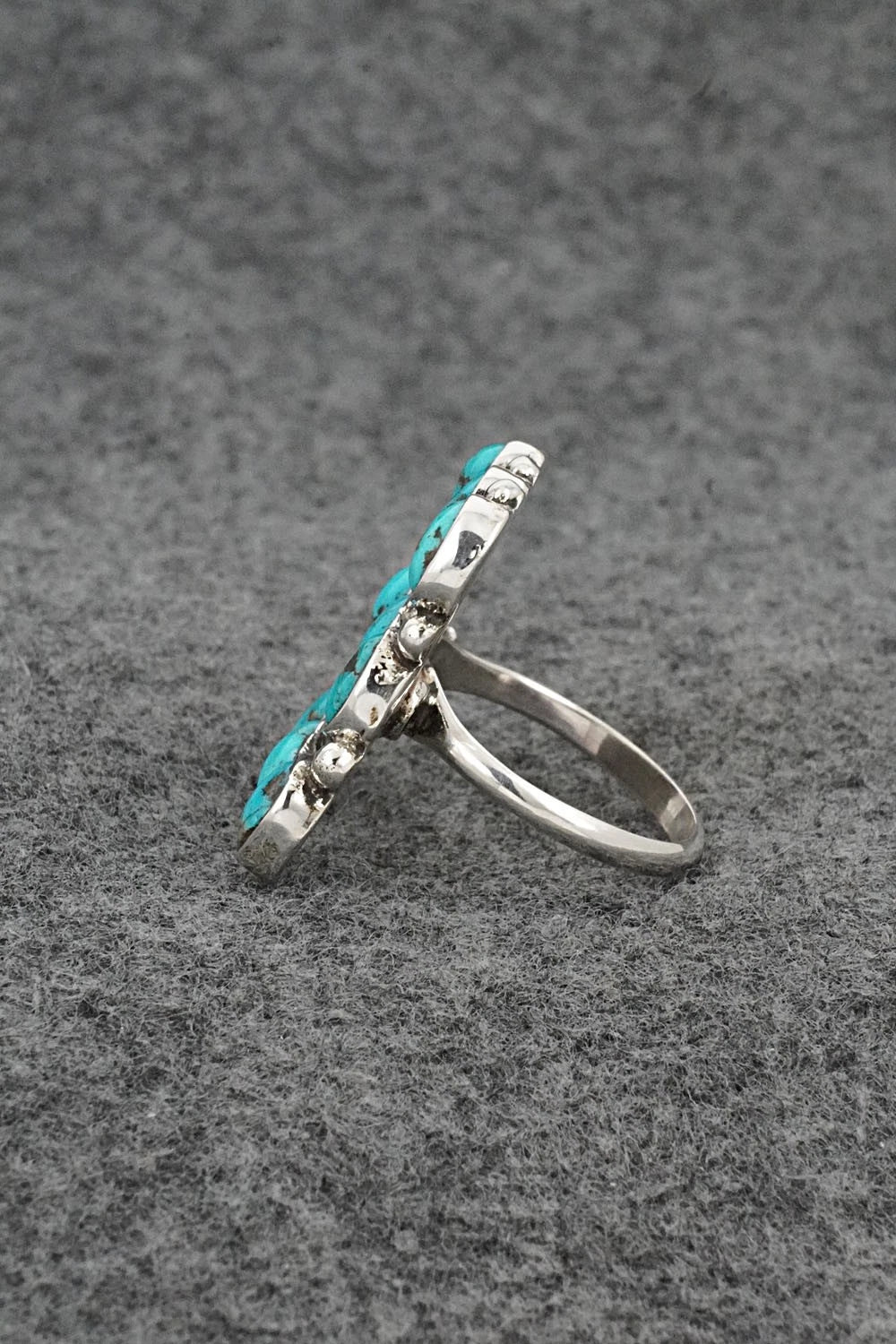 Turquoise & Sterling Silver Ring - Priscilla Reeder - Size 9