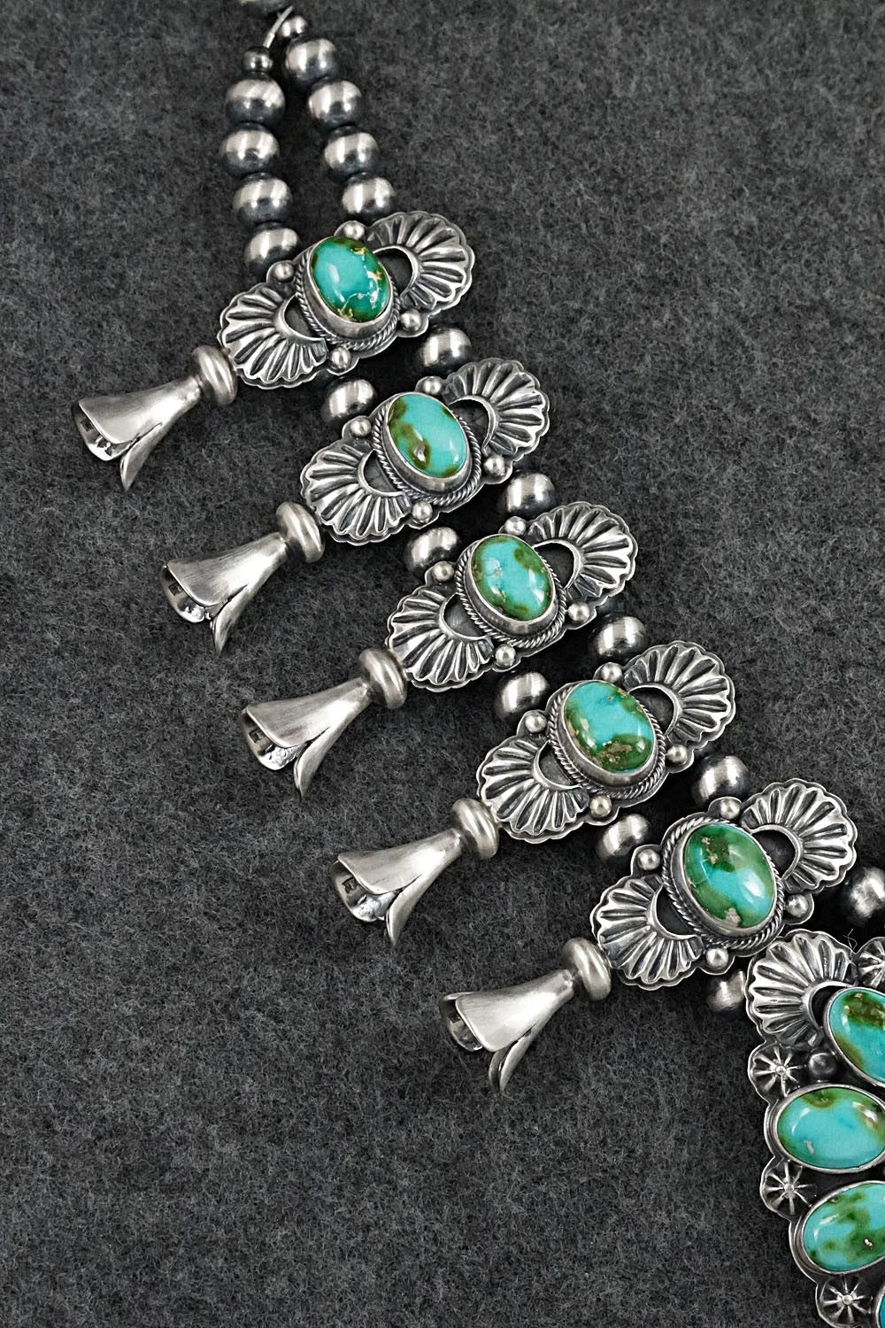 Turquoise & Sterling Silver Squash Blossom Set - Randy Boyd