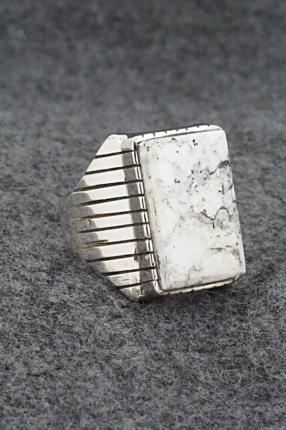 White Buffalo & Sterling Silver Ring - Trevor Jack - Size 11.5