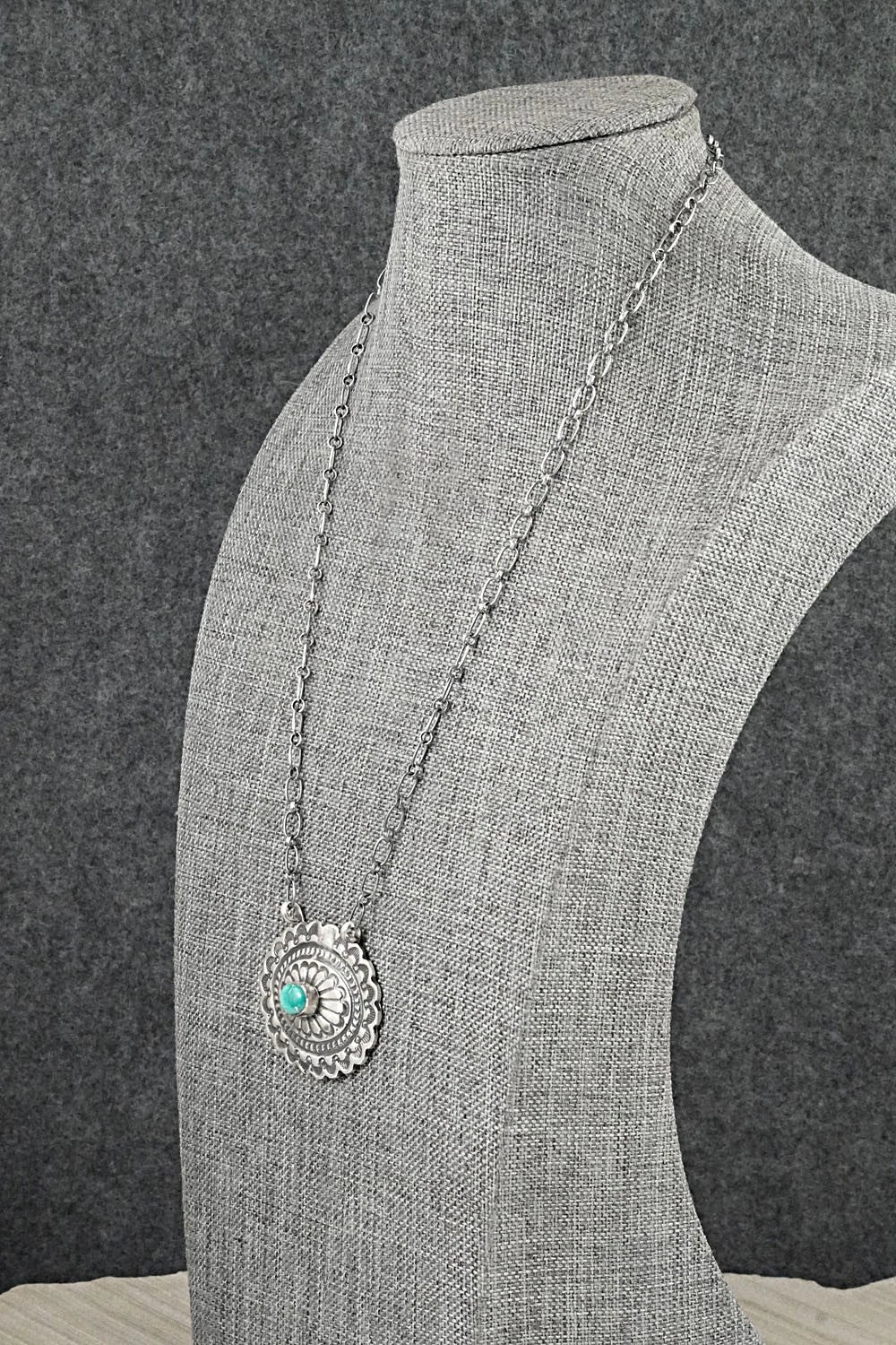Turquoise & Sterling Silver Necklace - Adrienne Gordon