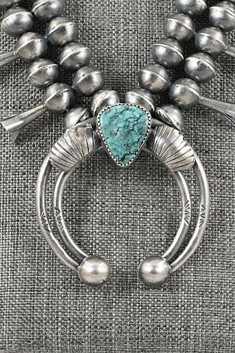 Turquoise & Sterling Silver Squash Blossom Set - Gilbert Martin