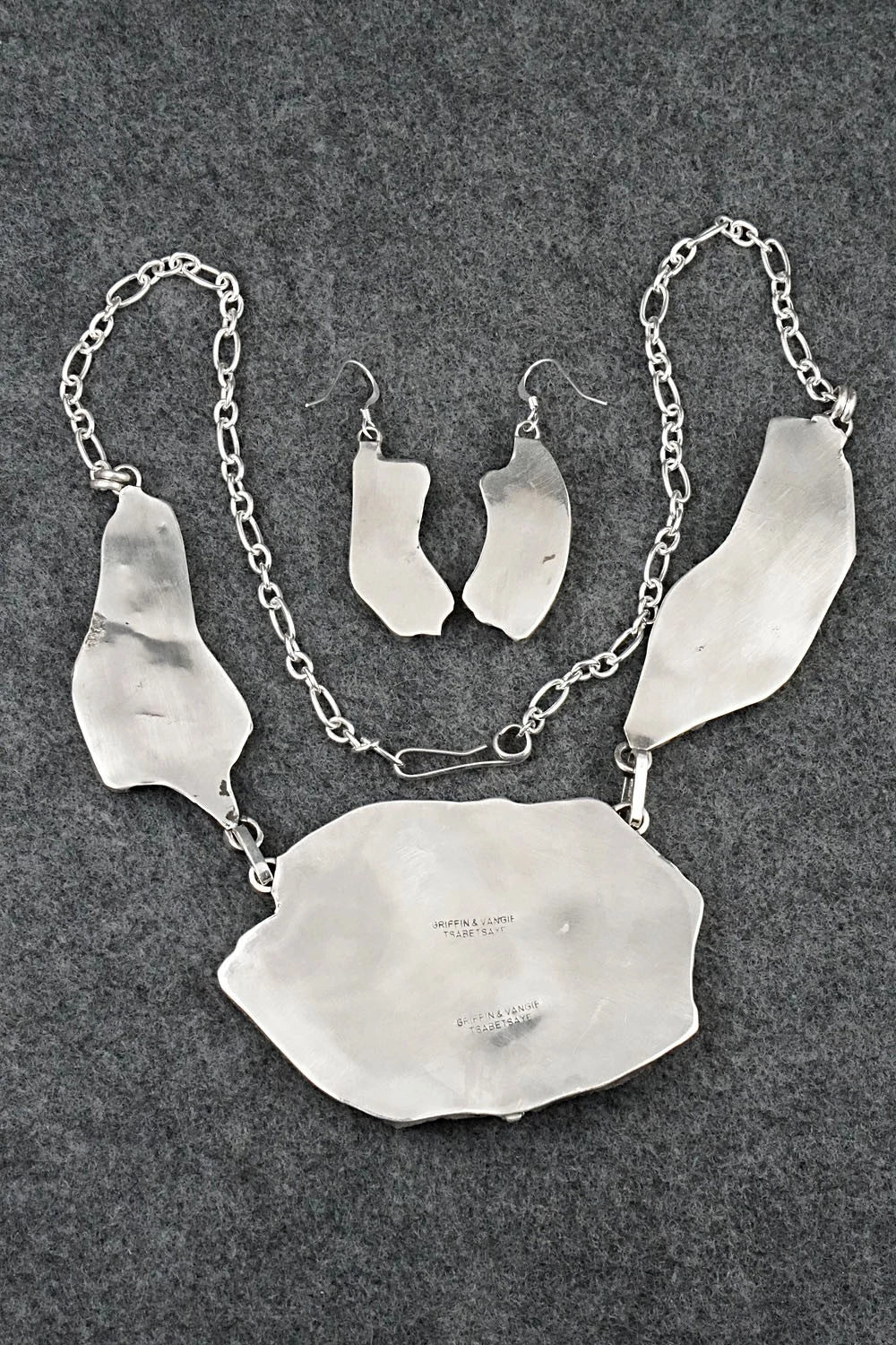 Coral & Sterling Silver Necklace and Earrings Set - Tsabetsaye