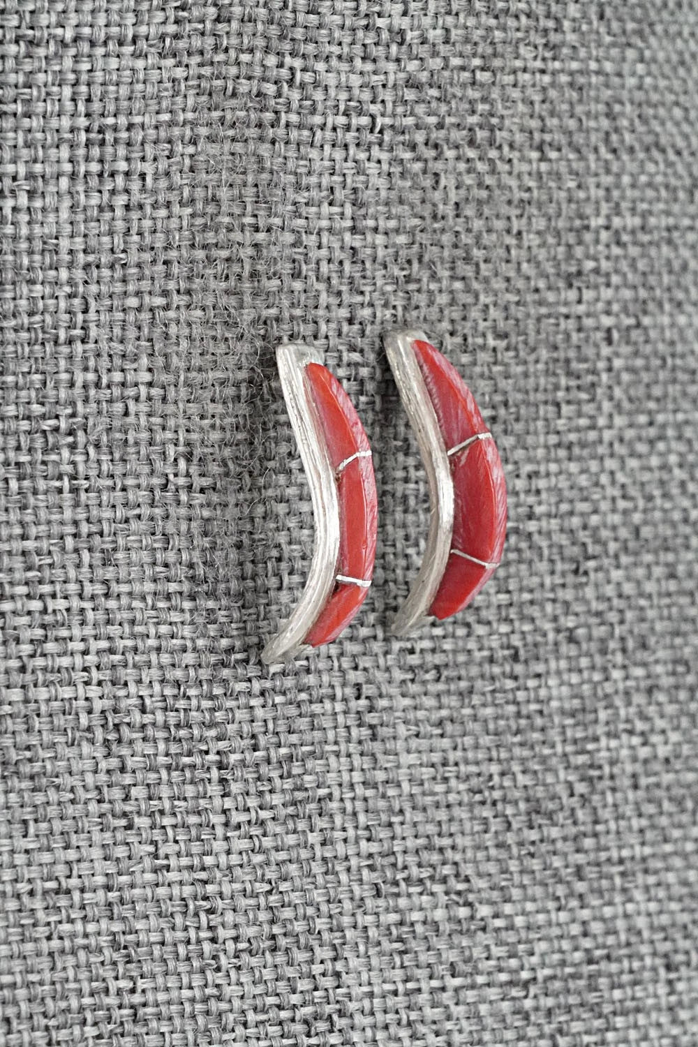Coral & Sterling Silver Earrings - Kent Lonjose
