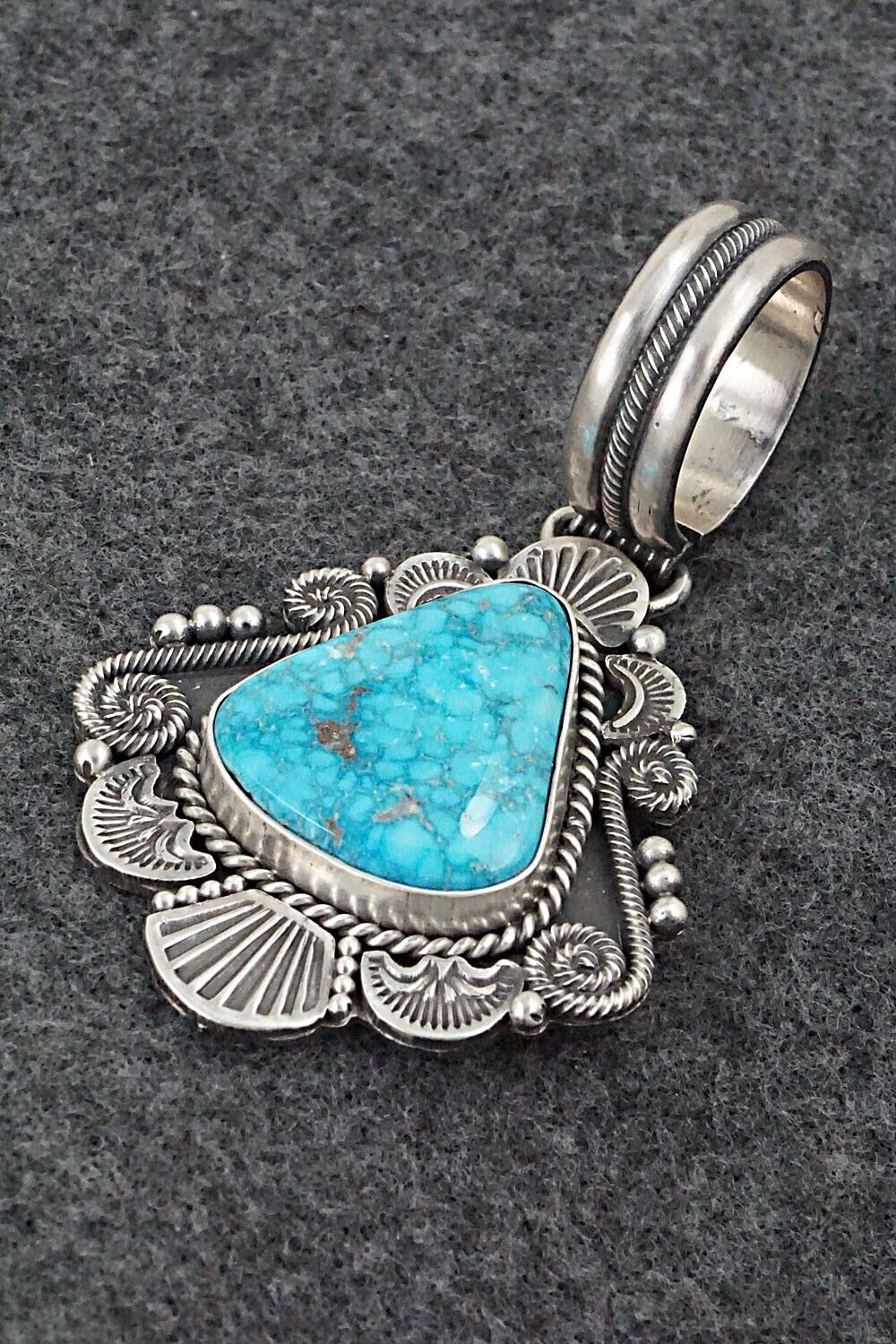 Turquoise & Sterling Silver Pendant - Michael Calladitto