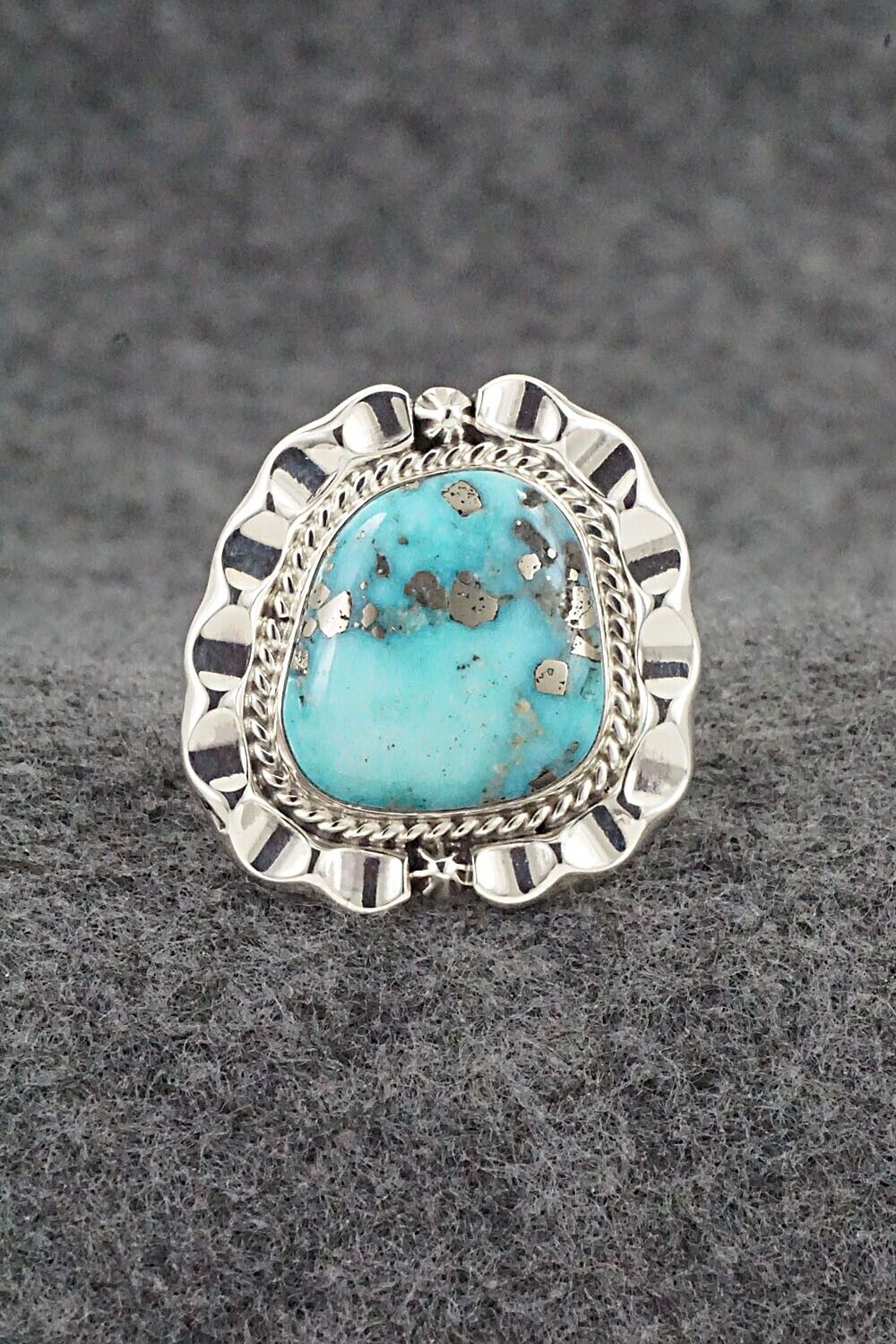 Turquoise & Sterling Silver Ring - Samuel Yellowhair - Size 8.25