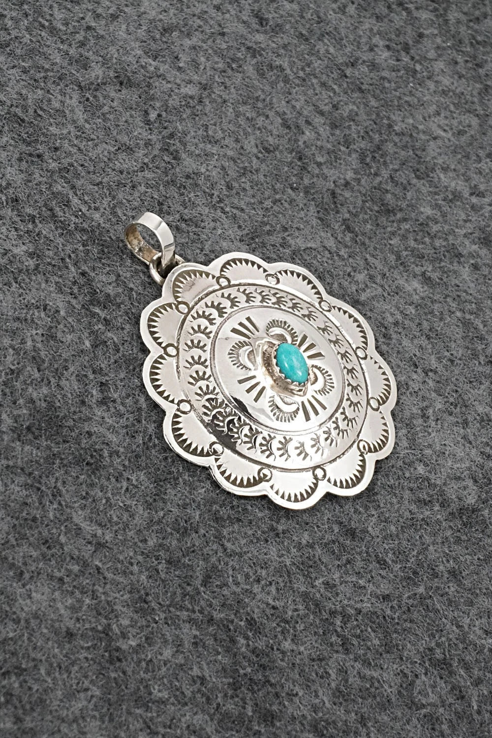 Turquoise & Sterling Silver Pendant - Bertha Begay