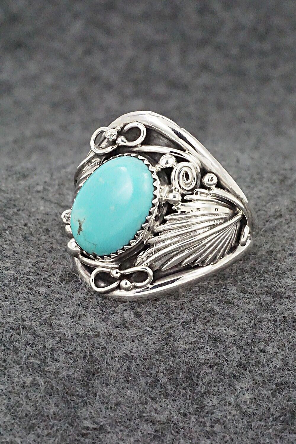 Turquoise & Sterling Silver Ring - Jeannette Saunders - Size 13