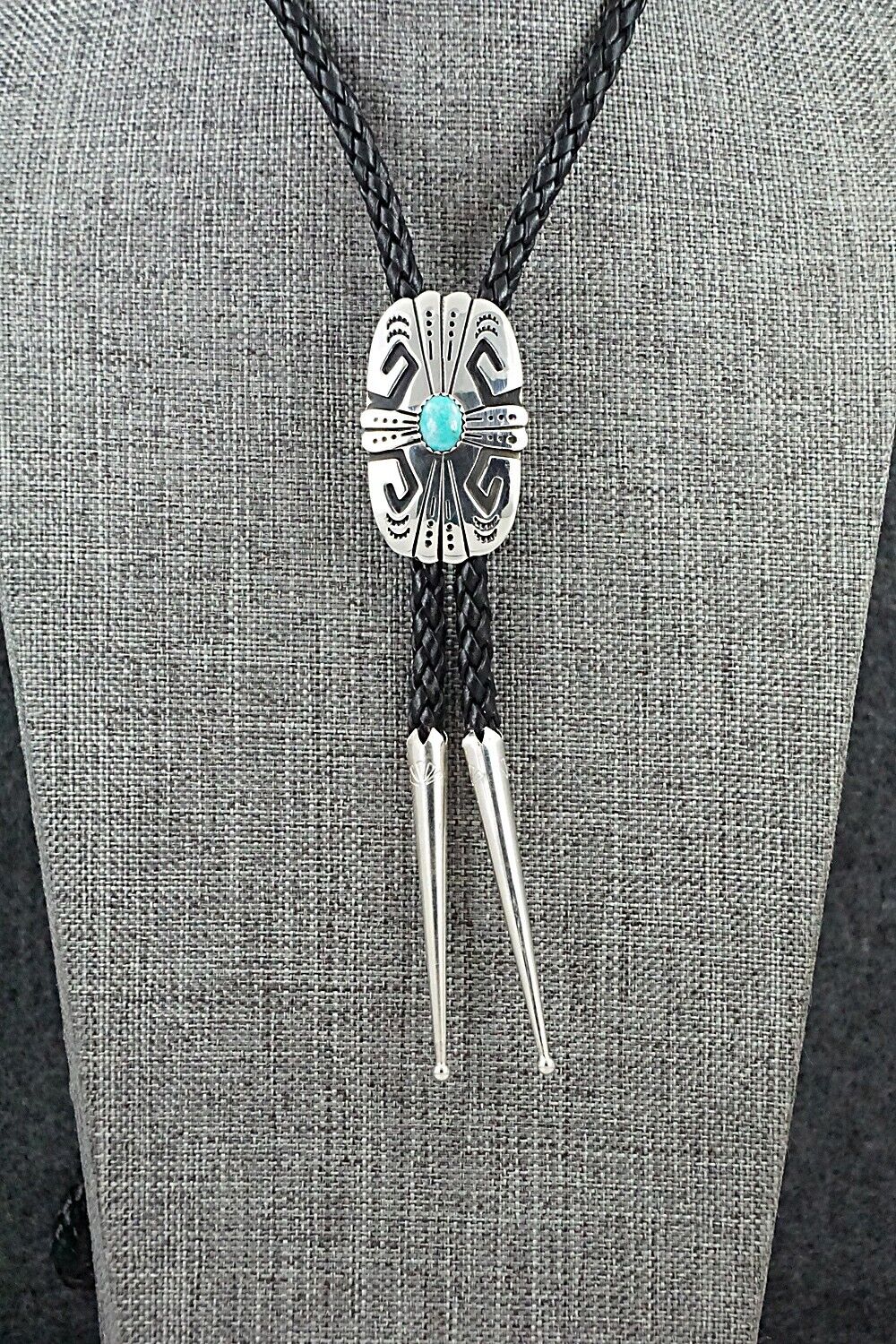 Turquoise & Sterling Silver Bolo Tie - Rosita Singer