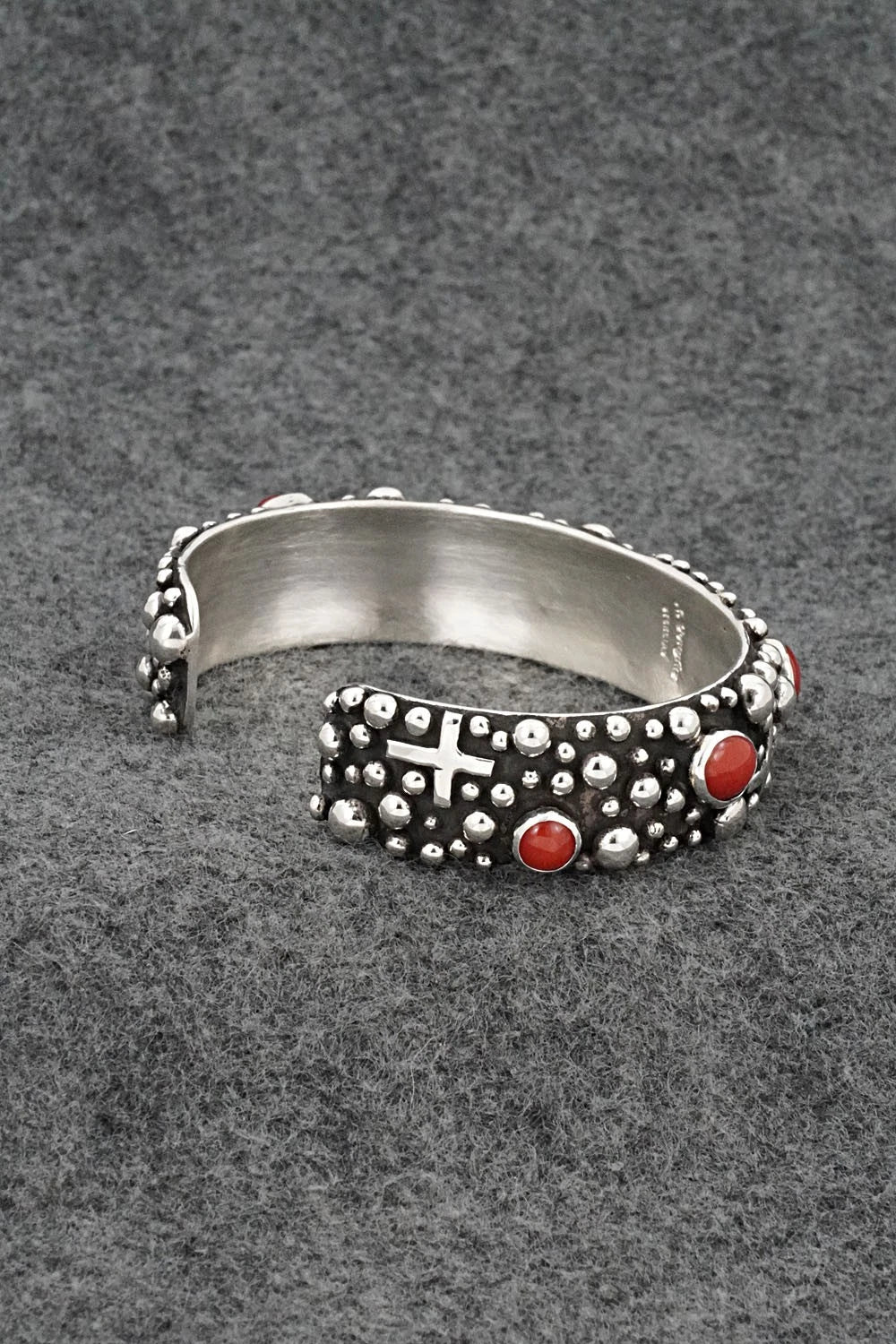 Coral & Sterling Silver Bracelet - Akee Douglas