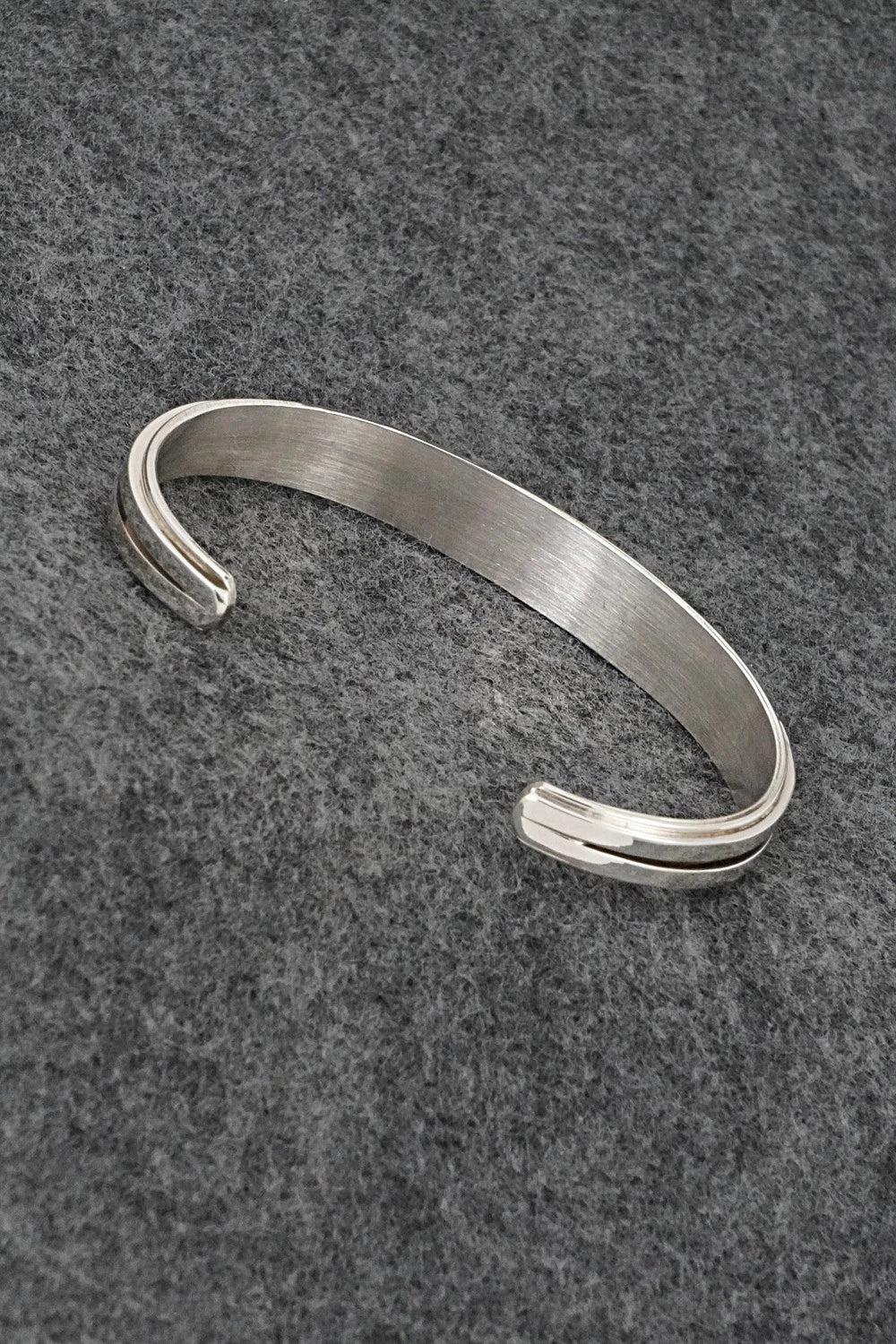 Coral Inlay & Sterling Silver Bracelet - Wilbert Muskett